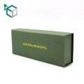 Cartón plegable de color verde dorado oscuro logo estampado caja plegable regalo